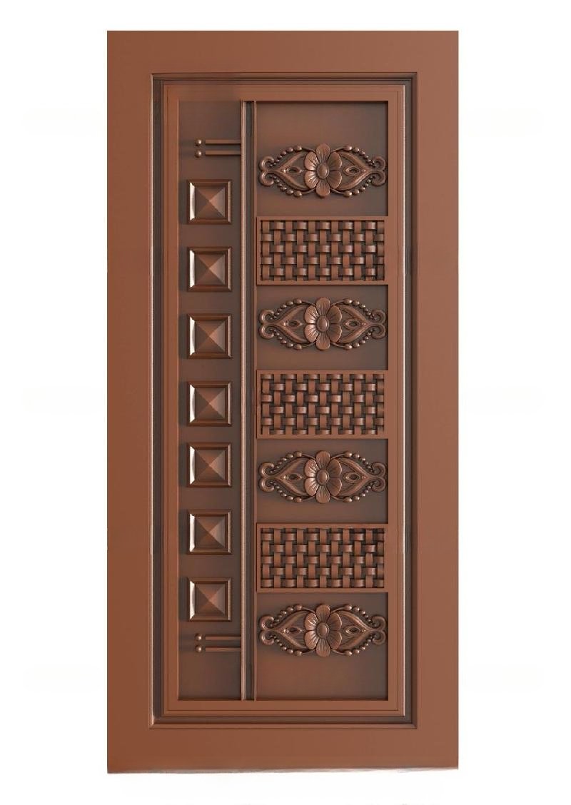 TRENDY DOORS - 73 Modern Geometric Floral Relief Carved Door 3D Model