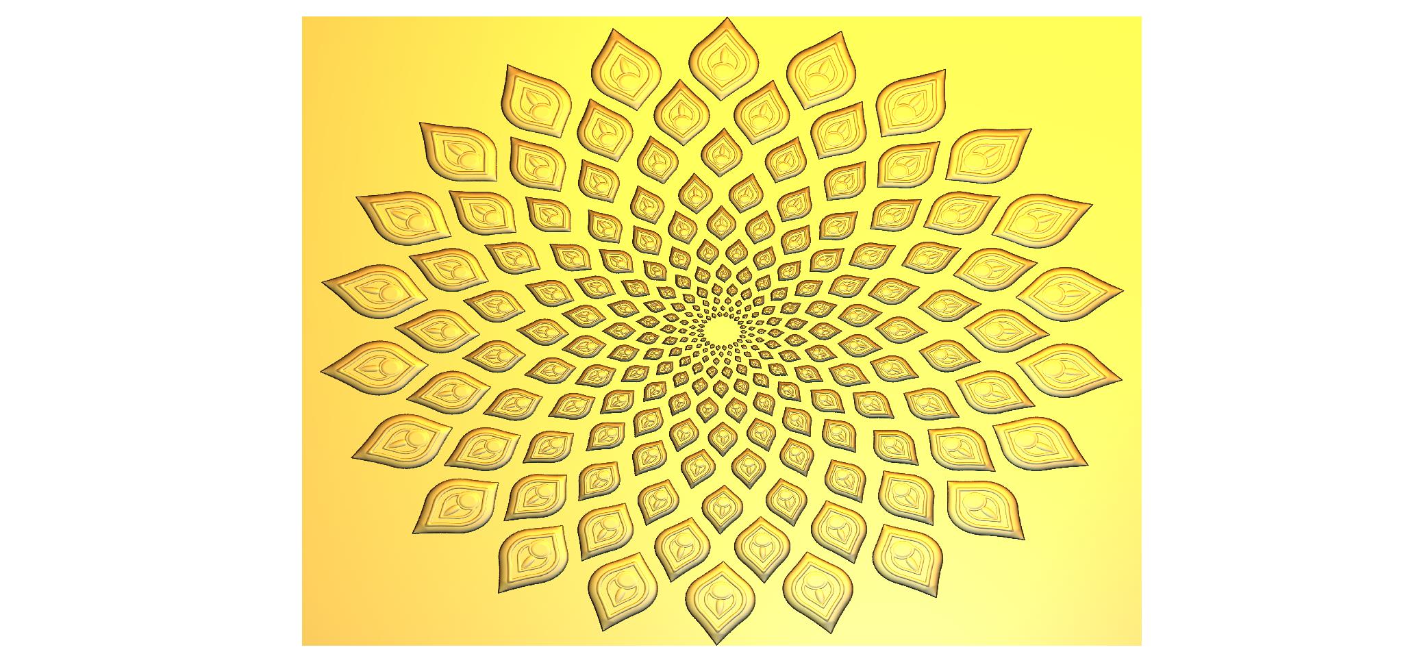 Elegant Scroll Wall CNC Designer RLF File | Premium 3D Decorative Carving