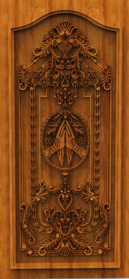 Heritage Wooden Door CNC Designer RLF File | 3D Royal Carving Design