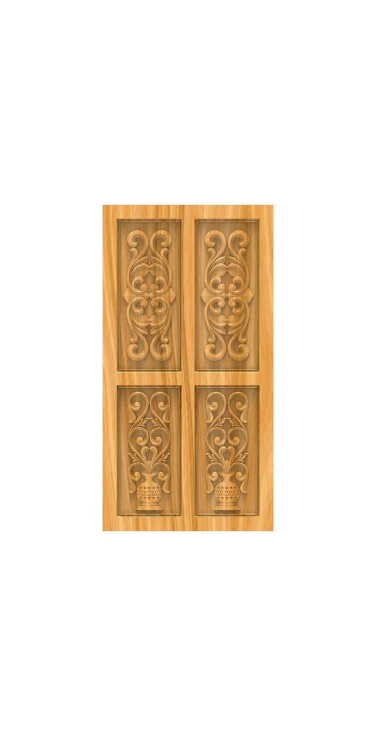 DOUBLE DOOR - 73 Classical Floral Urn Relief Carving Design
