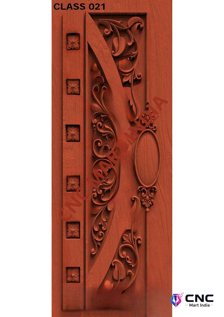 dorr854 - MODEL-21 Classic Floral Relief Carved Wooden Door Design