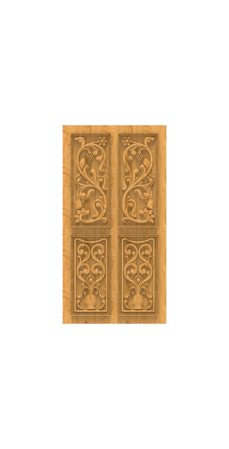 DOUBLE DOOR - 43 Elegant Floral Scrollwork Architectural Relief
