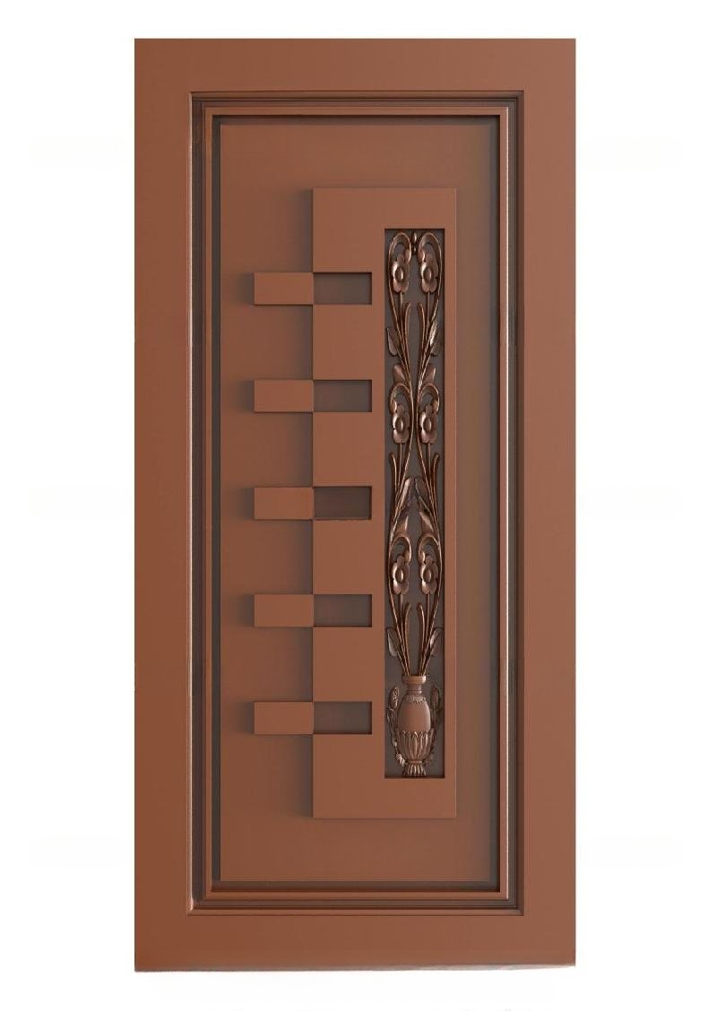TRENDY DOORS - 64 Modern Floral Panel Accent Carved Door 3D Model