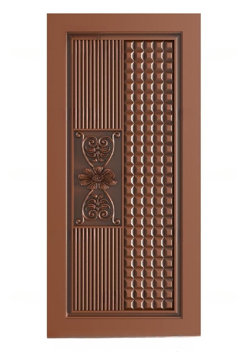 TRENDY DOORS - 82 Geometric and Floral Elegance Carved Door 3D Model