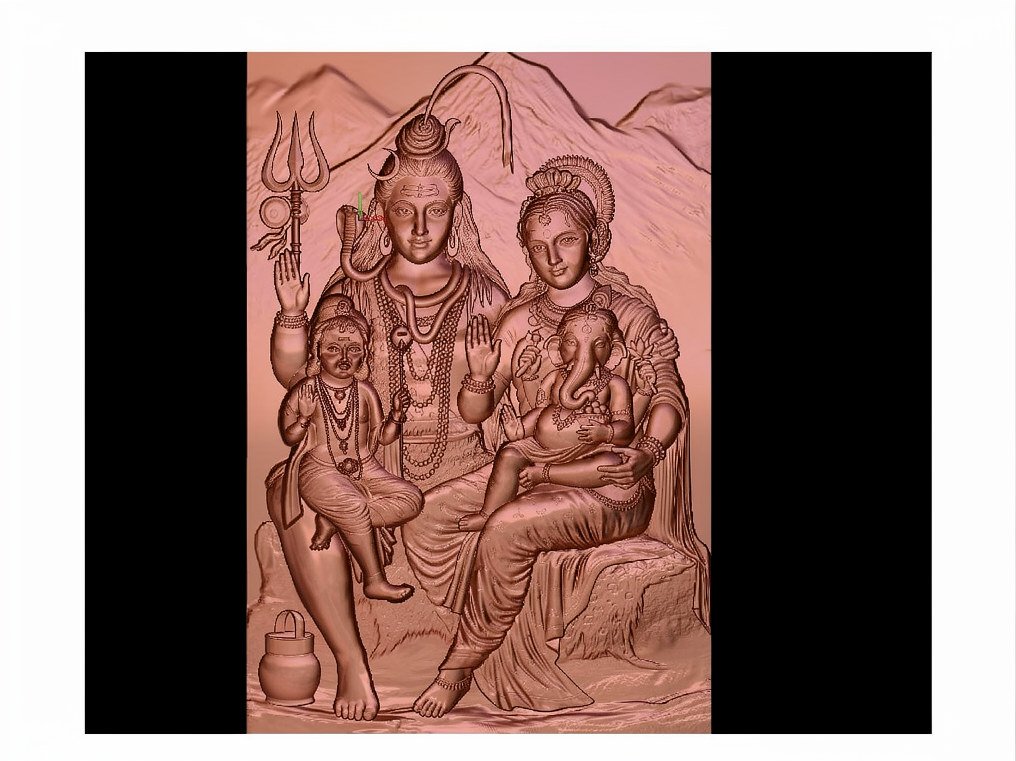 Gods GN - 24 Lord Shiva Family Divine Relief Carving 3D Model