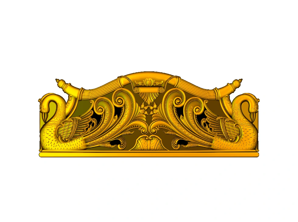 CD - 28 Elegant Swan Motif Decorative Architrave 3D Relief Model
