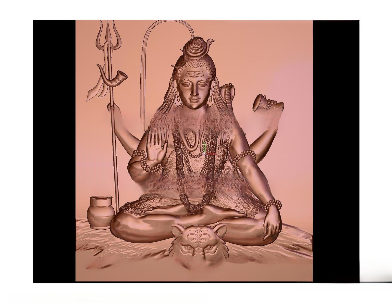 Gods GN - 28 Lord Shiva Meditative Divine Relief 3D Model