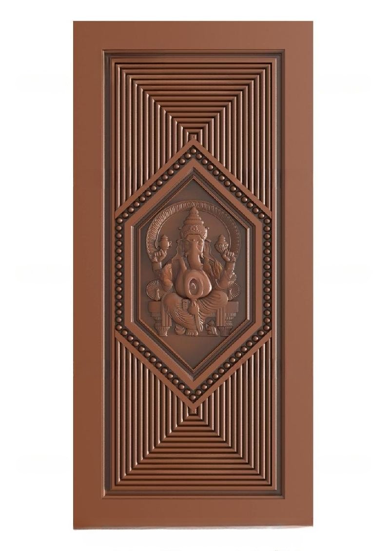 TRENDY DOORS - 31 Lord Ganesha Spiritual Carved Wooden Door Design