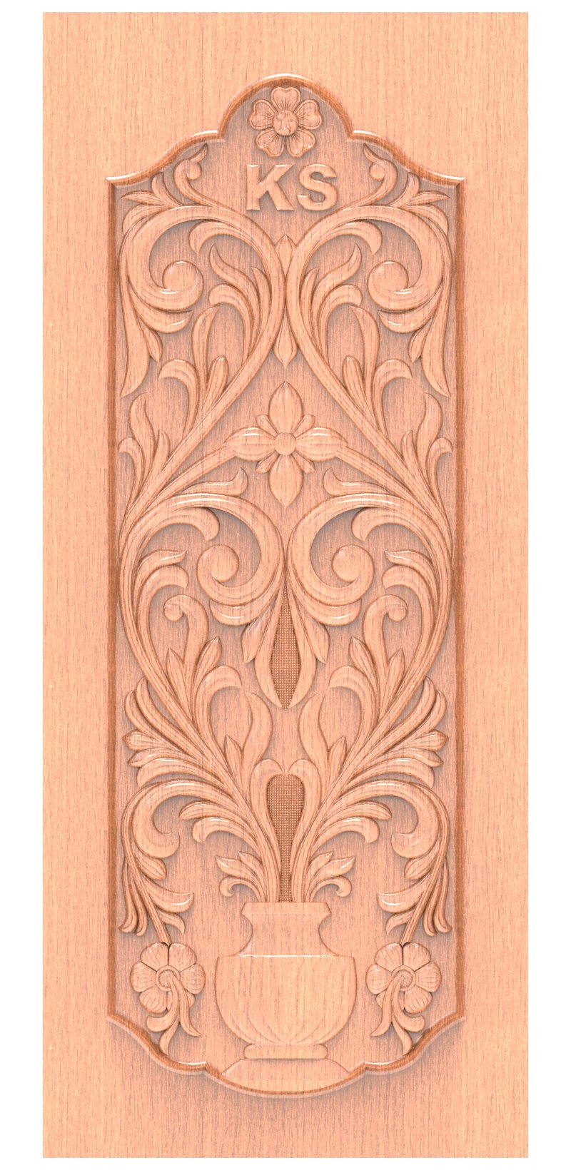 JK DOOR BEST COLLECTION - 4 Elegant Floral Urn Decorative Carved Door 3D Model