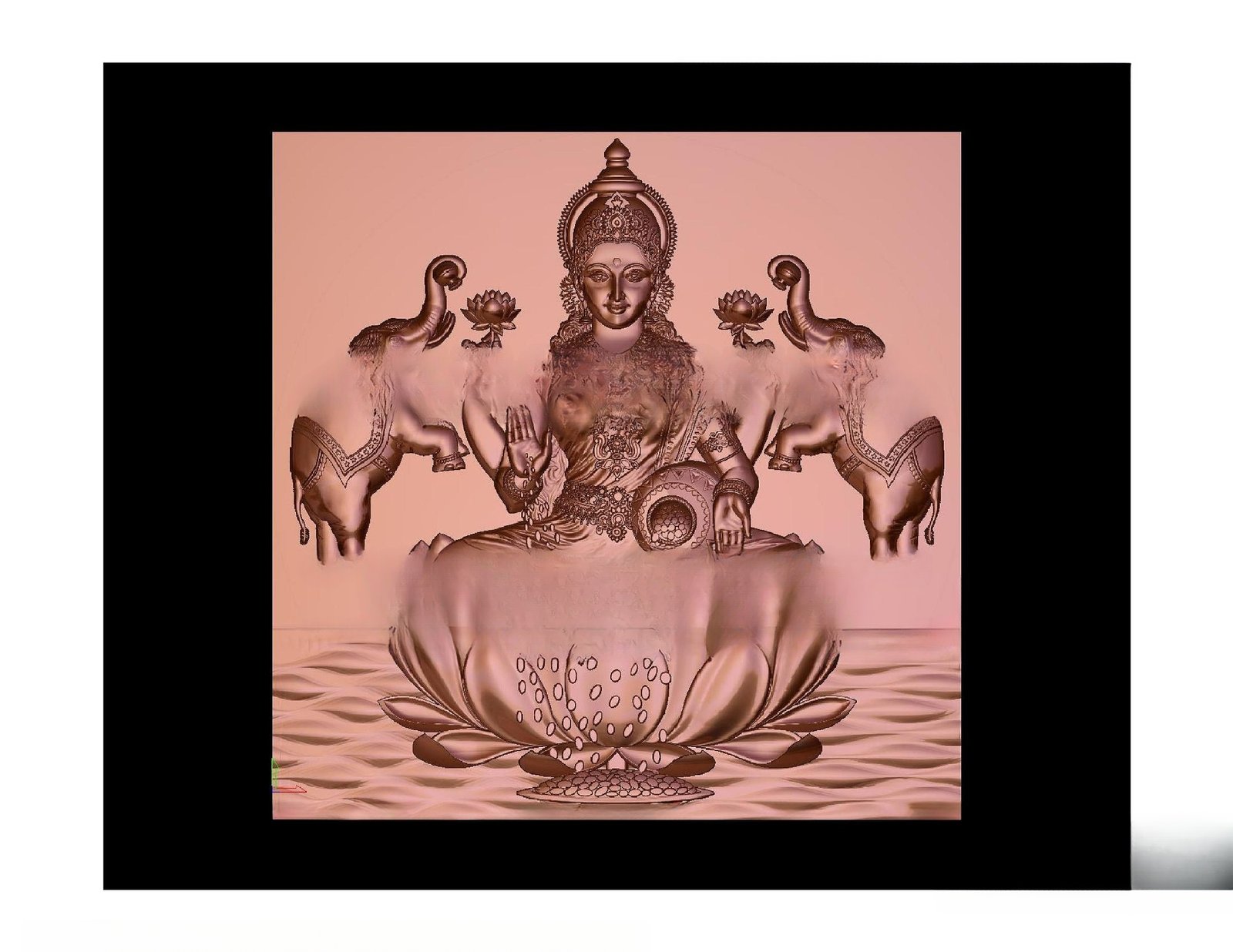Gods GN - 18 Goddess Lakshmi Divine Wealth Prosperity 3D Relief Carving Model