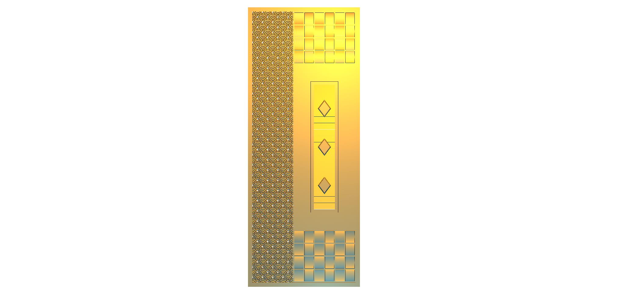 Premium CNC Door Design RLF File | Decorative 3D Carving