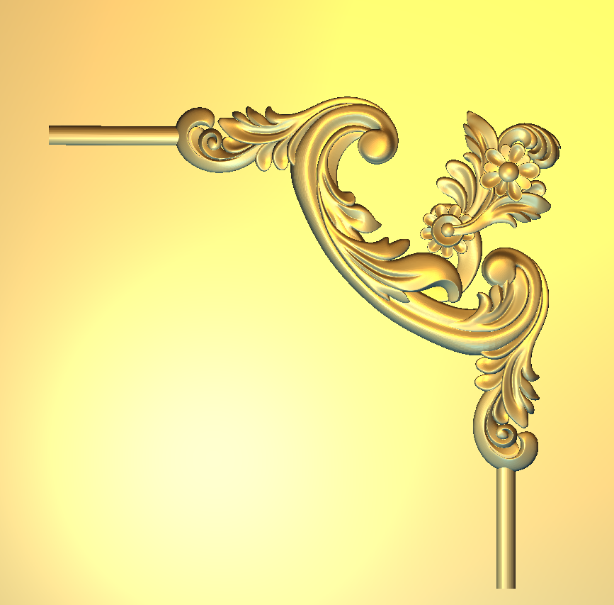 Corner Design - 39-CORNER Elegant Floral Baroque Style Furniture Relief