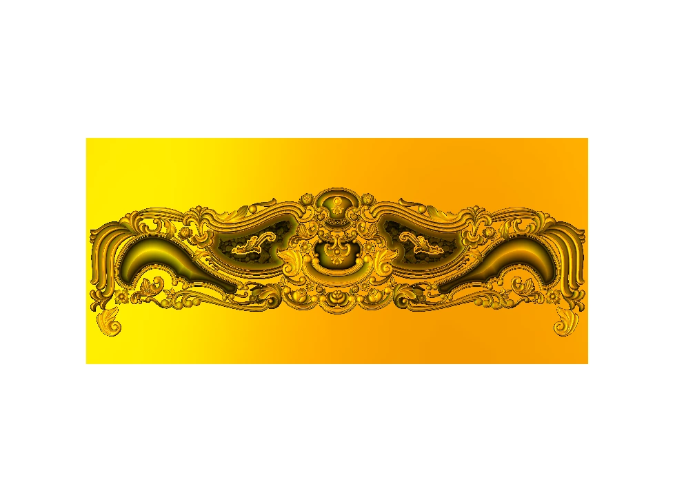 CD - 52 Ornate Baroque Decorative Panel Relief 3D Model