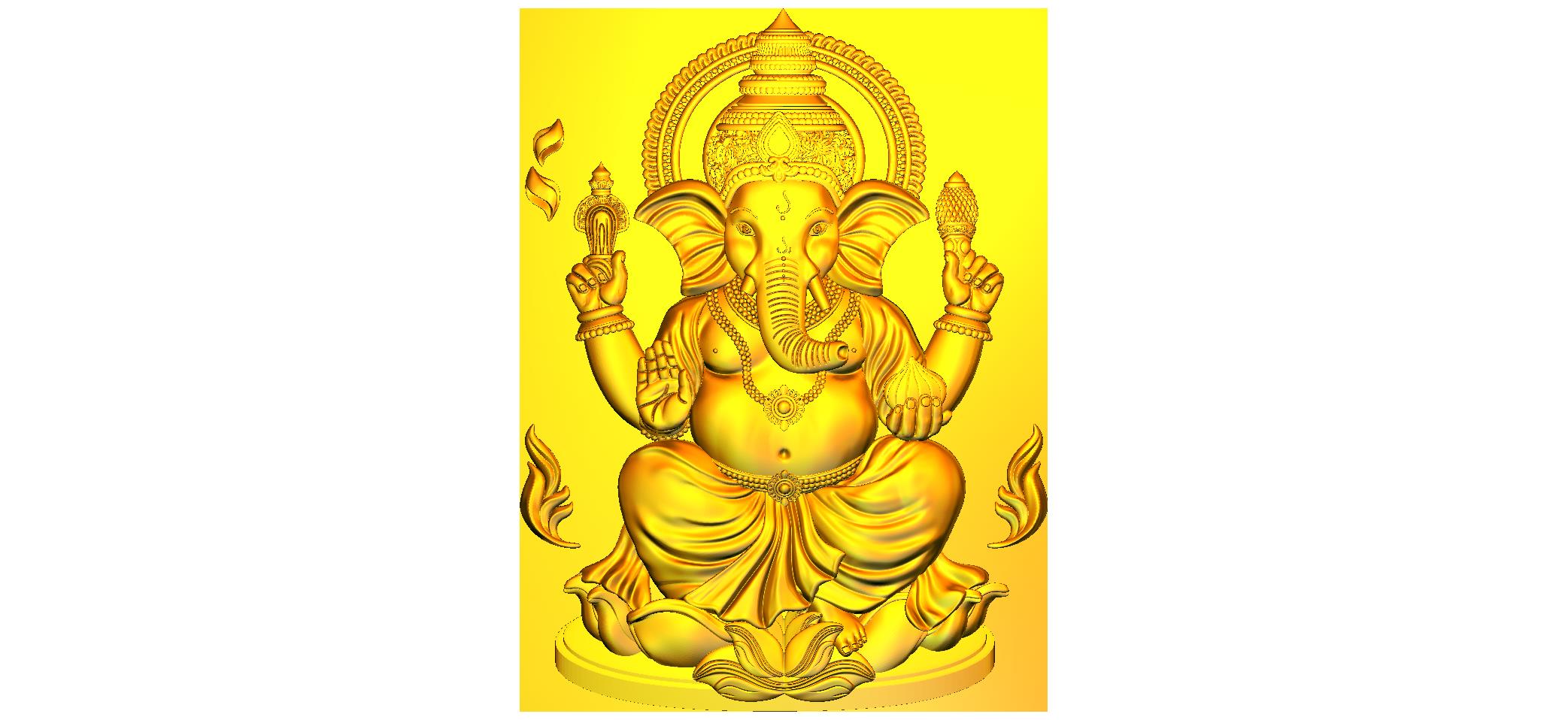 Lord Ganesh CNC Designer RLF File | 3D Wood Carving Design
