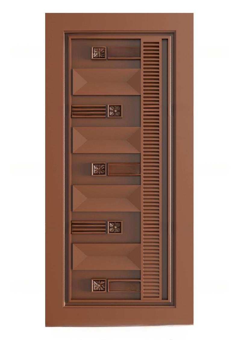 TRENDY DOORS - 93 Modern Geometric Panel Carved Entryway 3D Model