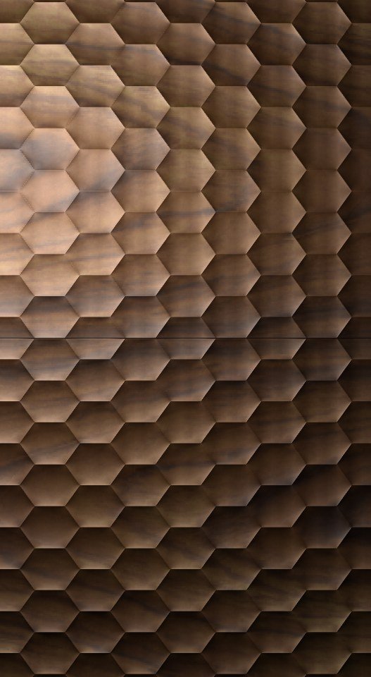 3D Wall Pannel - 4 Geometric Hexagonal Honeycomb Pattern Relief