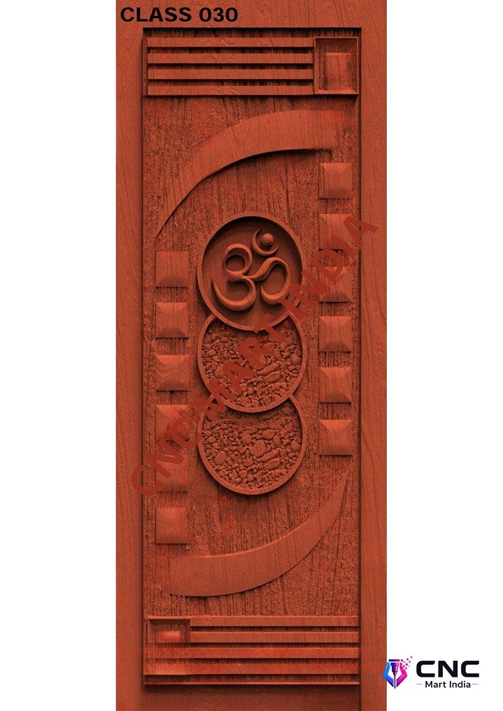 dorr854 - MODEL-30 Om Symbol Spiritual Wooden Door 3D Relief Model