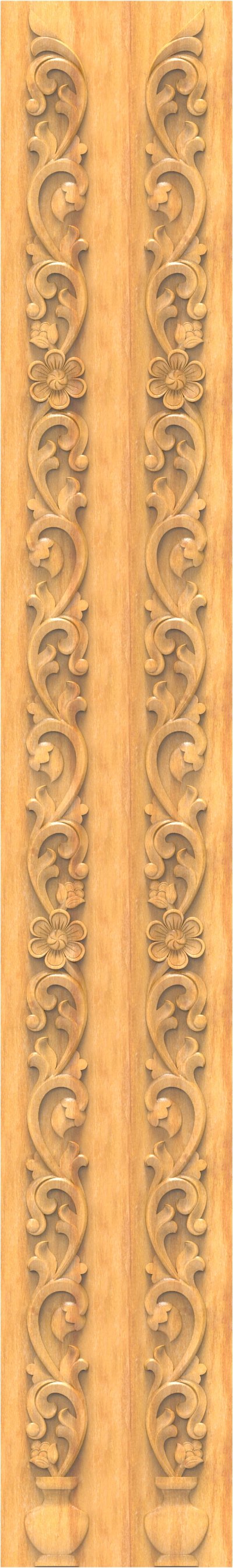 JK FINE BORDER - JKB-14 Floral Scrollwork Decorative Carving Panel 3D Model