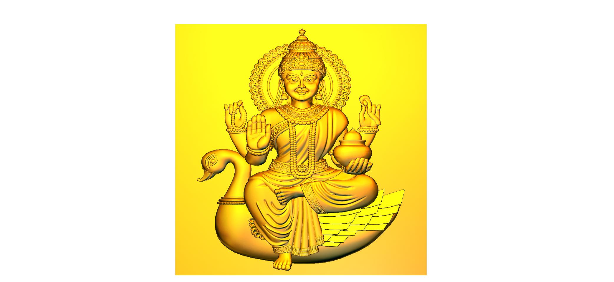 Saraswati Mata CNC Designer RLF File | 3D Wood Carving Design