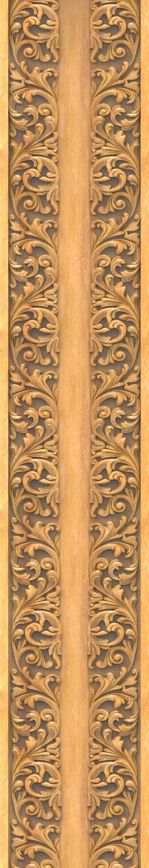 JK FINE BORDER - JKB-02 Elegant Floral Scrollwork Vertical Panel Carving Design