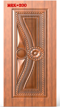 NP Door - 200 Modern Geometric Floral Relief Carved Wood Door 3D Model