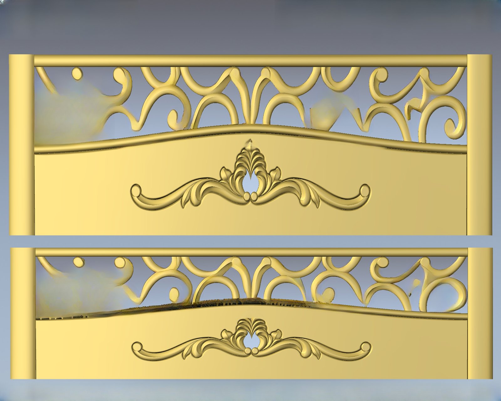JS Bed - 75 Elegant Floral Motif Bed Headboard 3D Relief Design