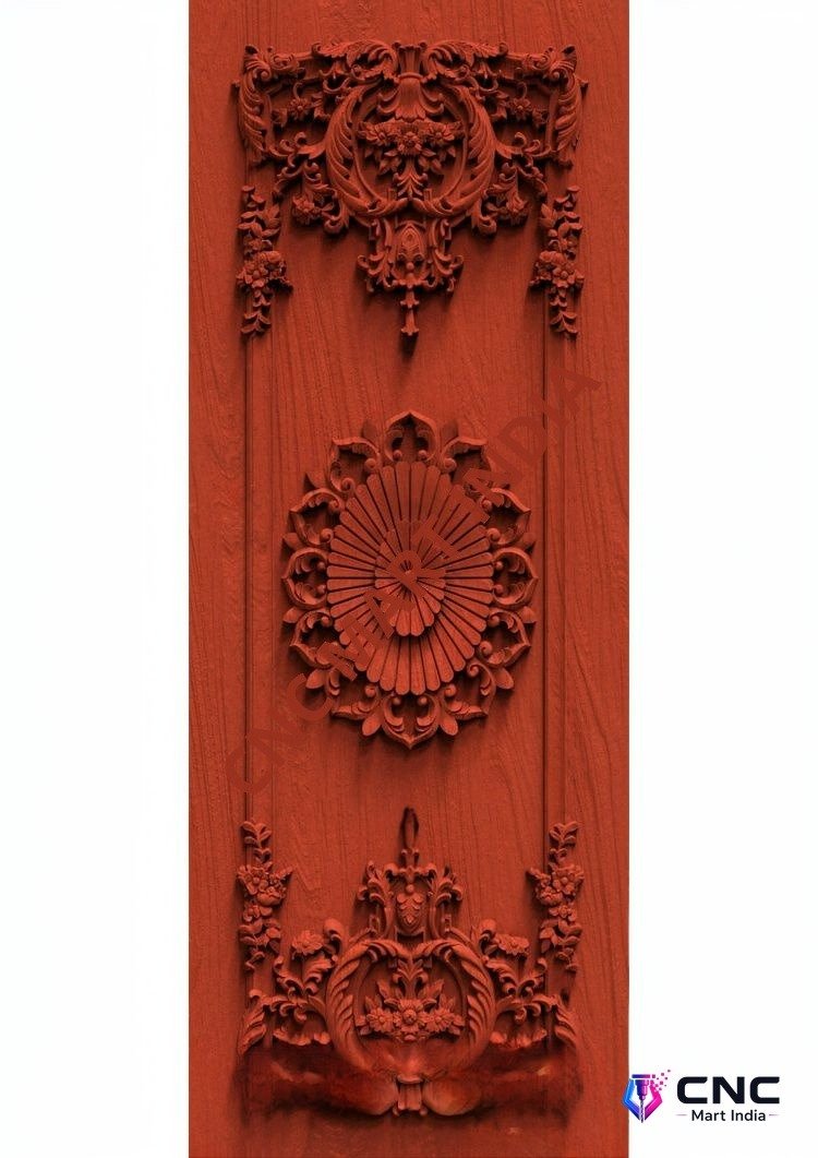 dorr854 - MODEL-25 Classical Floral Ornamental Carved Door 3D Model