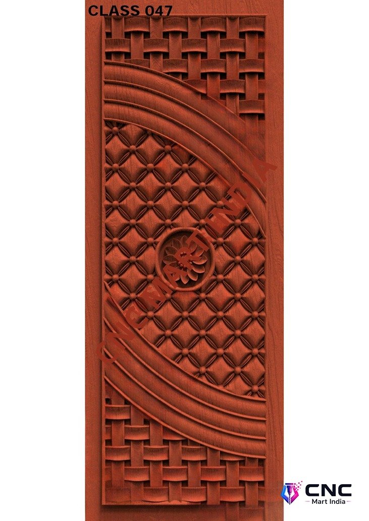 dorr854 - MODEL-47 Geometric Woven Relief Carved Wooden Door 3D Model