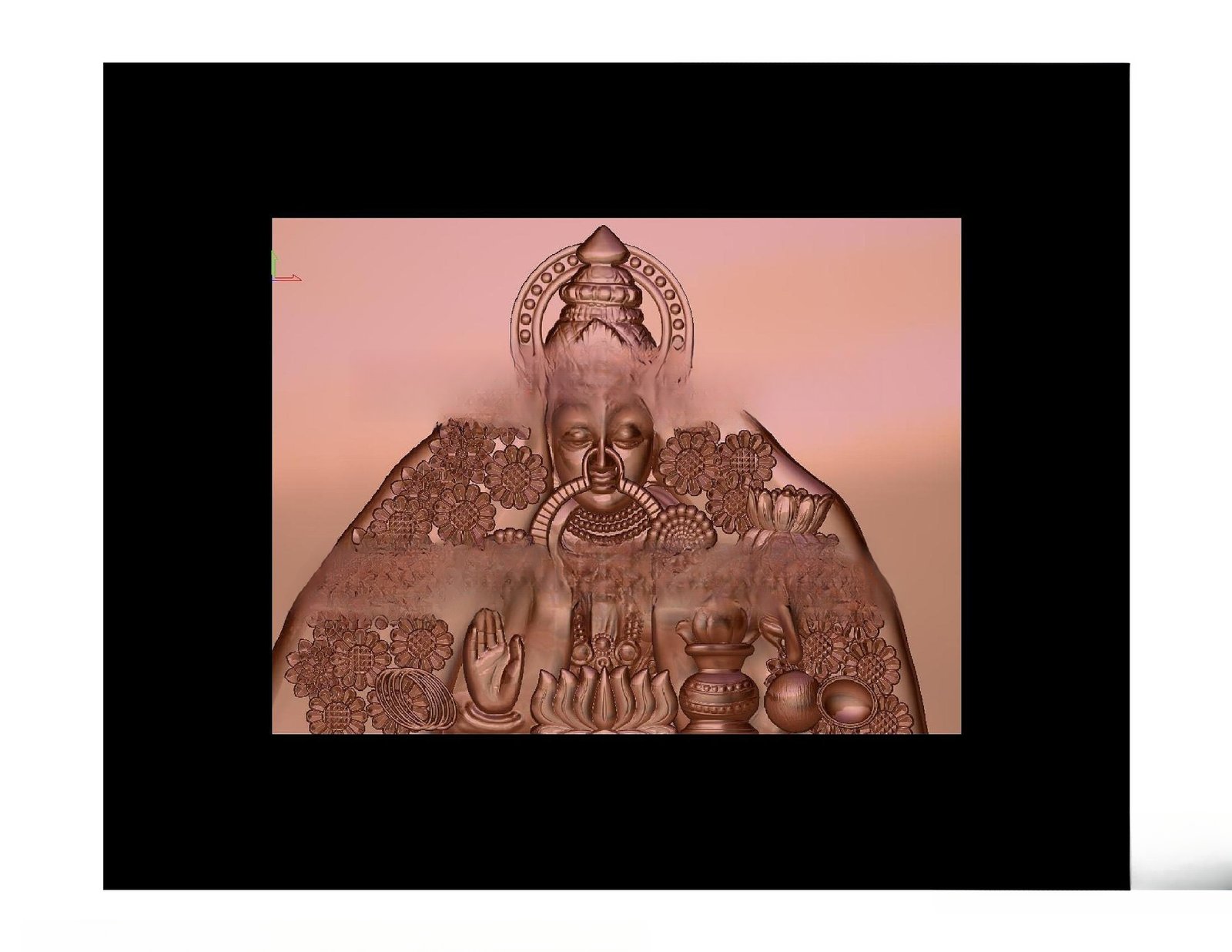 Gods GN - 19 Divine Goddess Relief Carving 3D Model