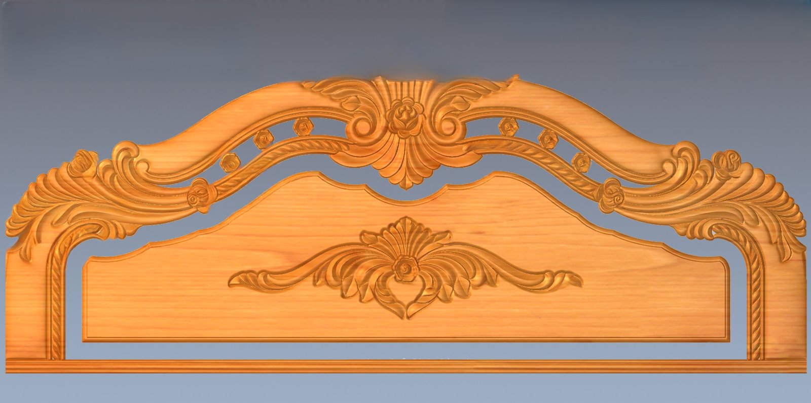 JS Bed - 61 Royal Ornamental Headboard 3D Relief Carving Design