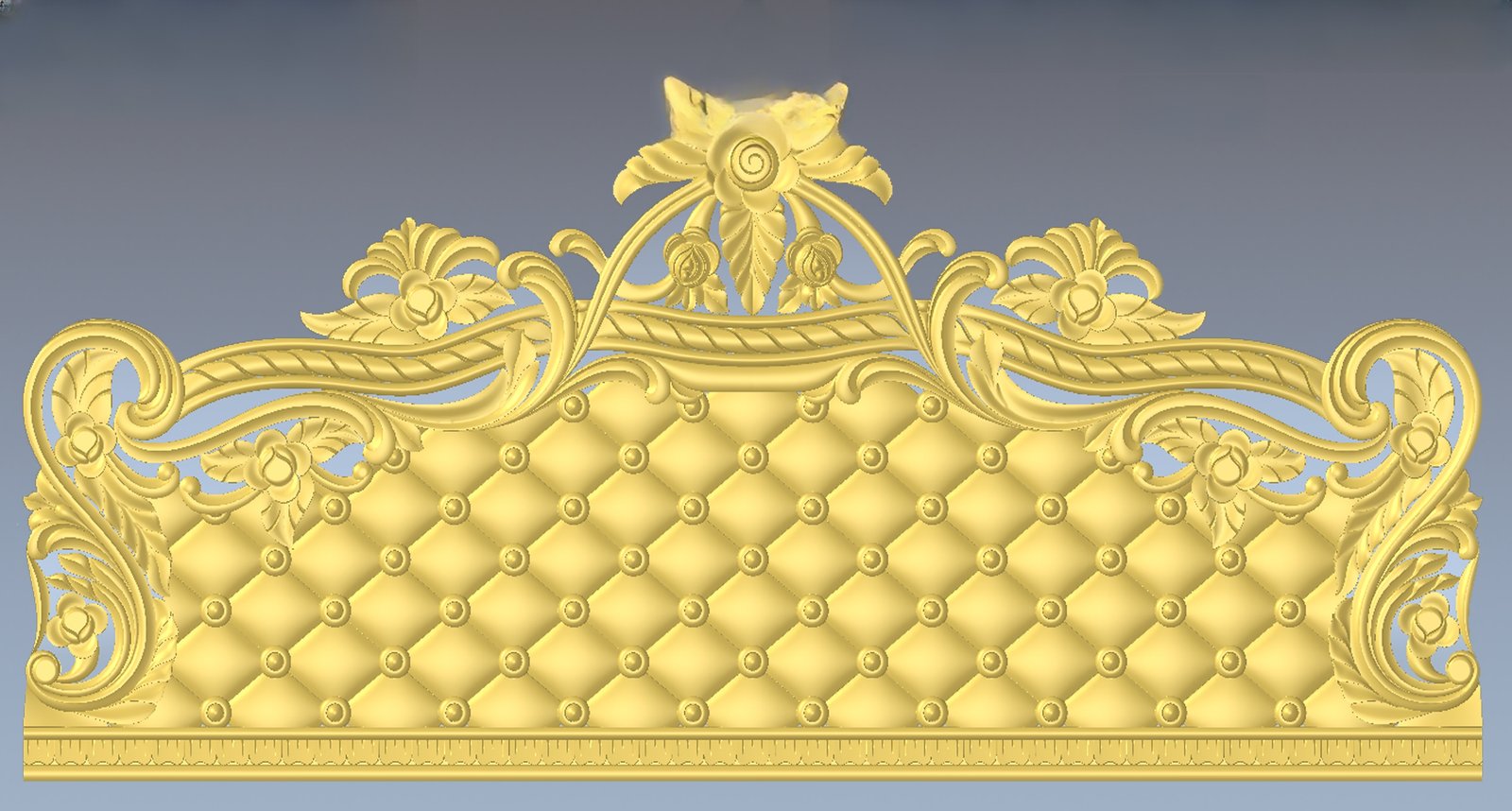 JS Bed - 71 Royal Victorian Tufted Headboard 3D Relief Model