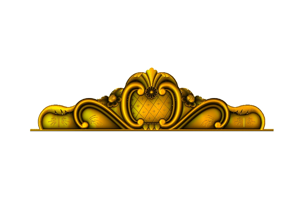 CD - 33 Elegant Baroque Arch Pediment Decorative Carving 3D Model