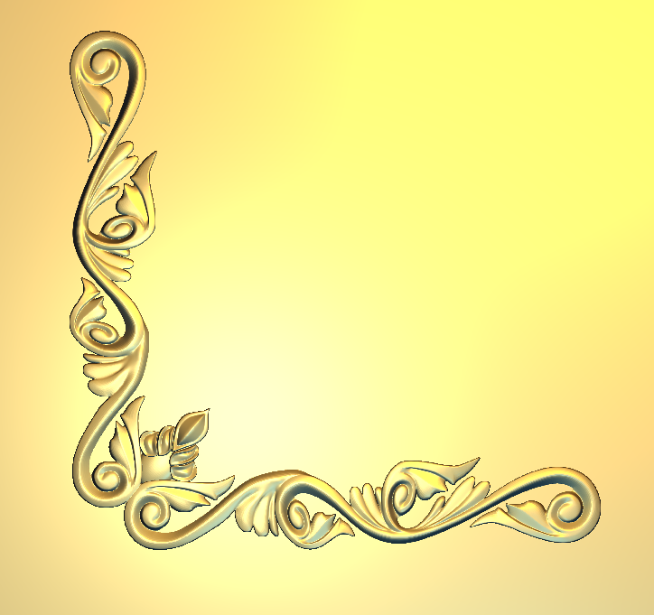 Corner Design - 33-CORNER Elegant Baroque Scrollwork Relief Carving