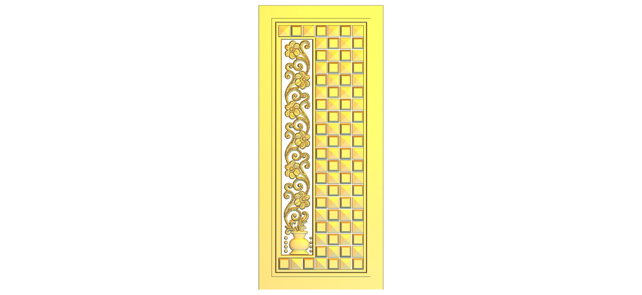 Classic Wooden Door CNC Designer RLF File | 3D Premium Carving Design