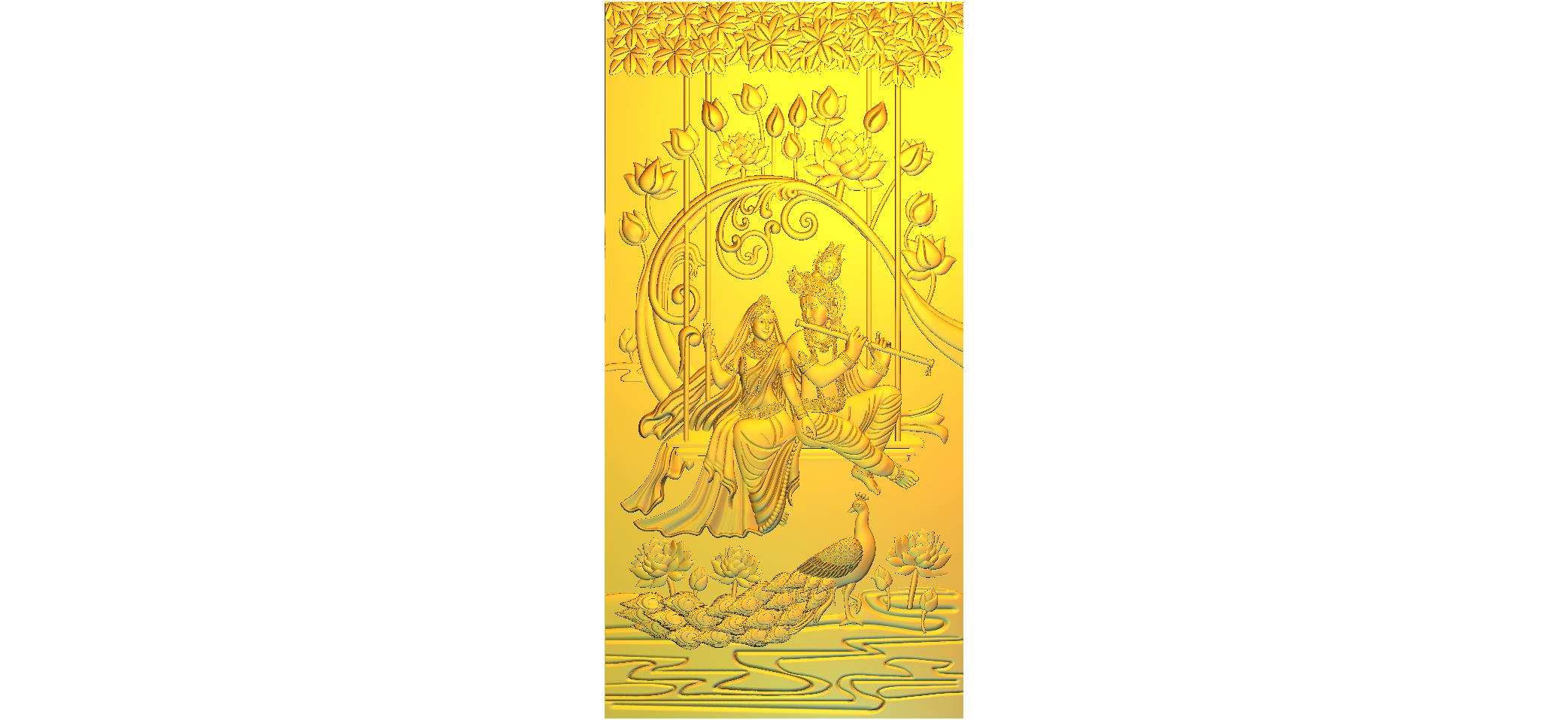 Radha Krishna CNC Designer RLF File | 3D CNC Carving Design