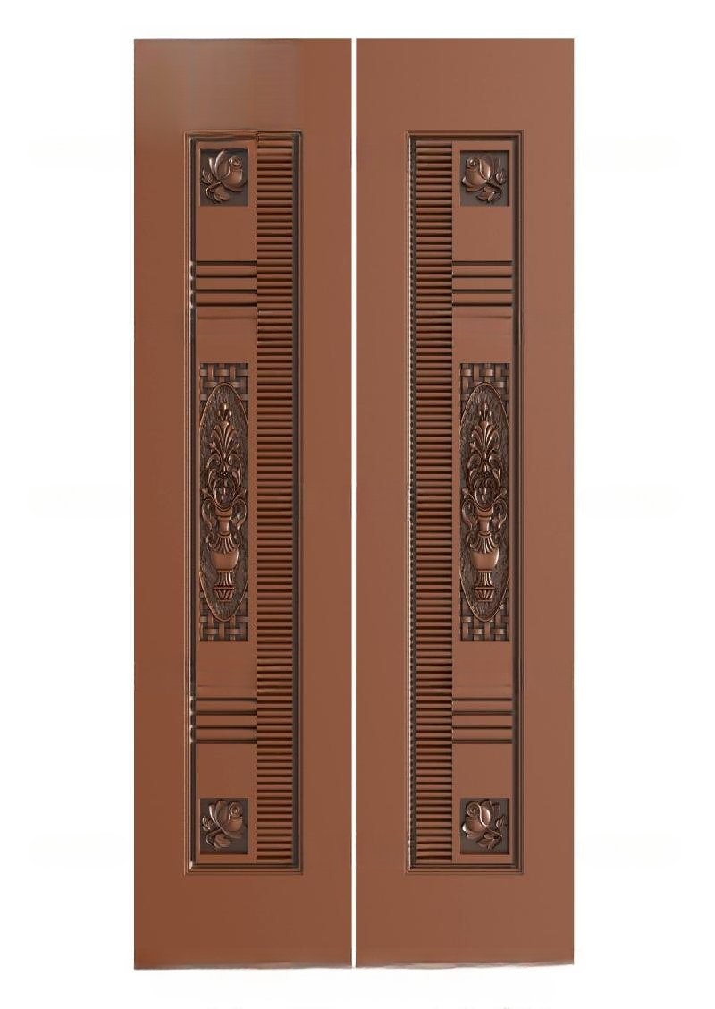 TRENDY DOORS - 8 Modern Floral Elegance Carved Double Door 3D Model