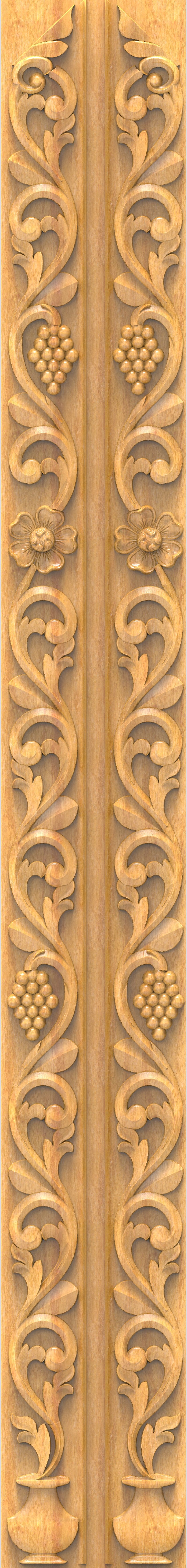JK DEE BORDER - JKB-25 Classical Floral Vineyard Carved Border 3D Model
