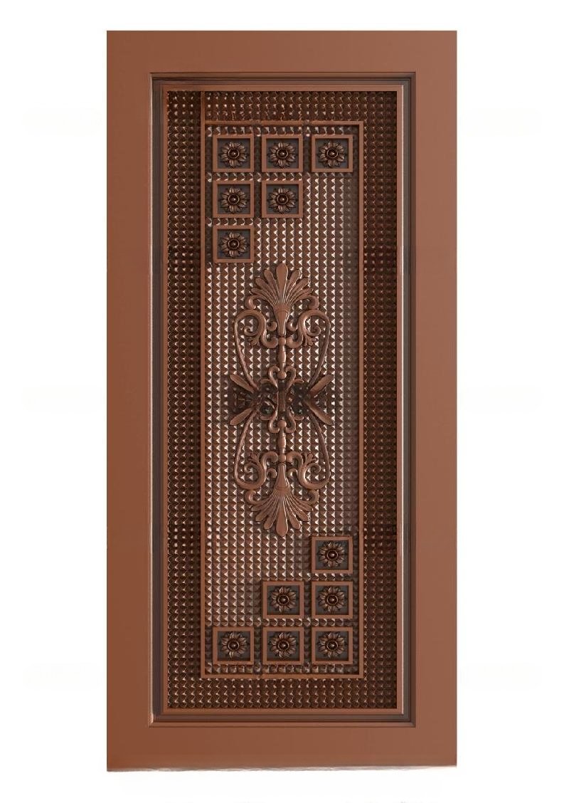 TRENDY DOORS - 44 Antique Copper Finish Floral Filigree Door Design