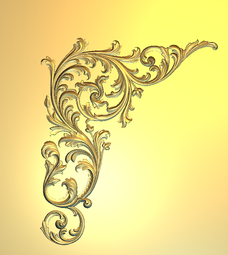 Corner Design - 67-CORNER Elegant Baroque Filigree Ornament 3D Relief