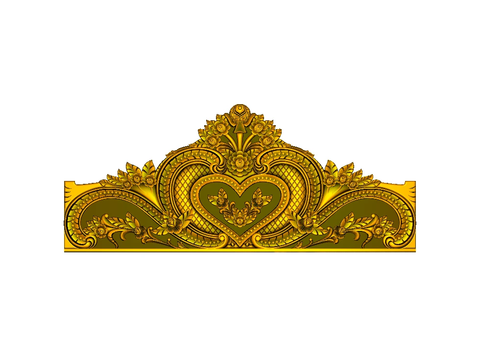 CD - 1 Elegant Heart-Shaped Decorative Pediment and Door Arch