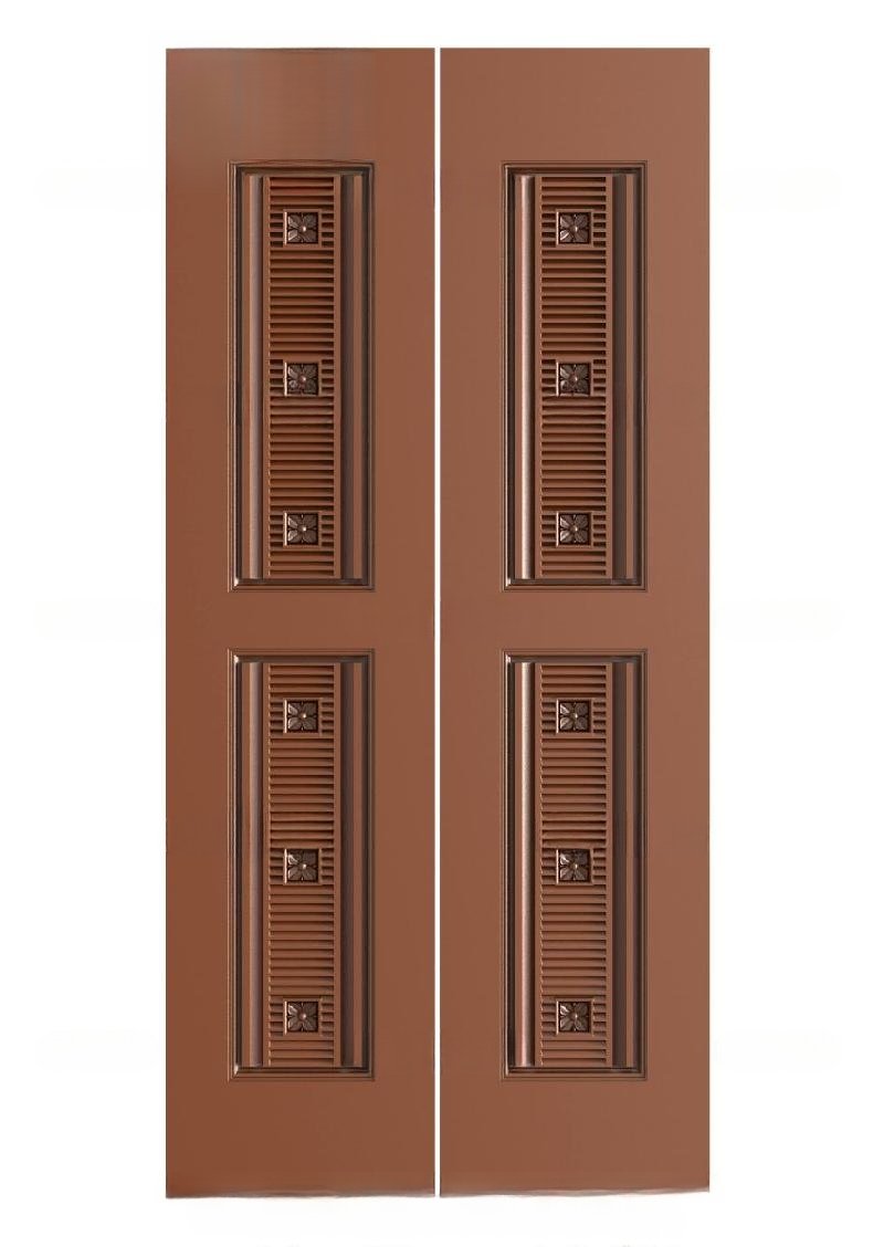 TRENDY DOORS - 60 Modern Geometric Slatted Double Panel Door 3D Model
