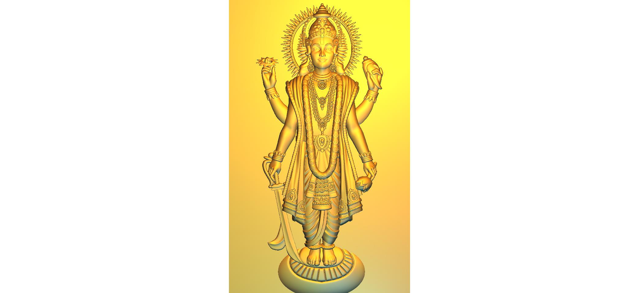 Lord Vishnu Artistic CNC RLF Design File