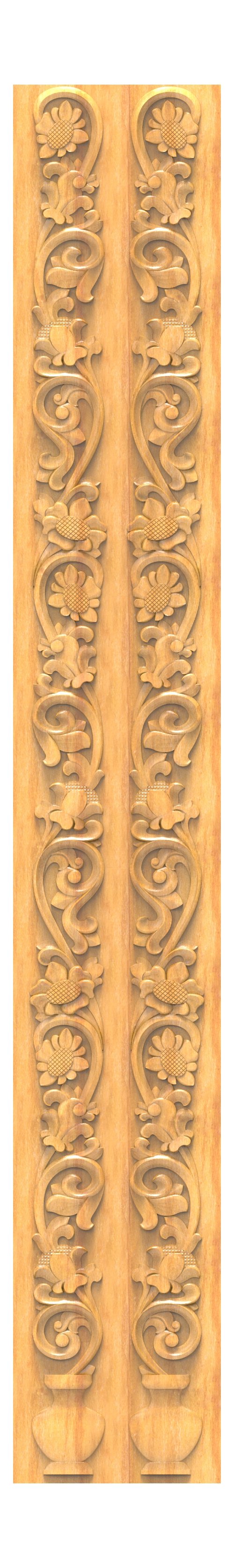 JK FINE BORDER - JKB-15 Floral Elegance Decorative Pillar Carving 3D Model