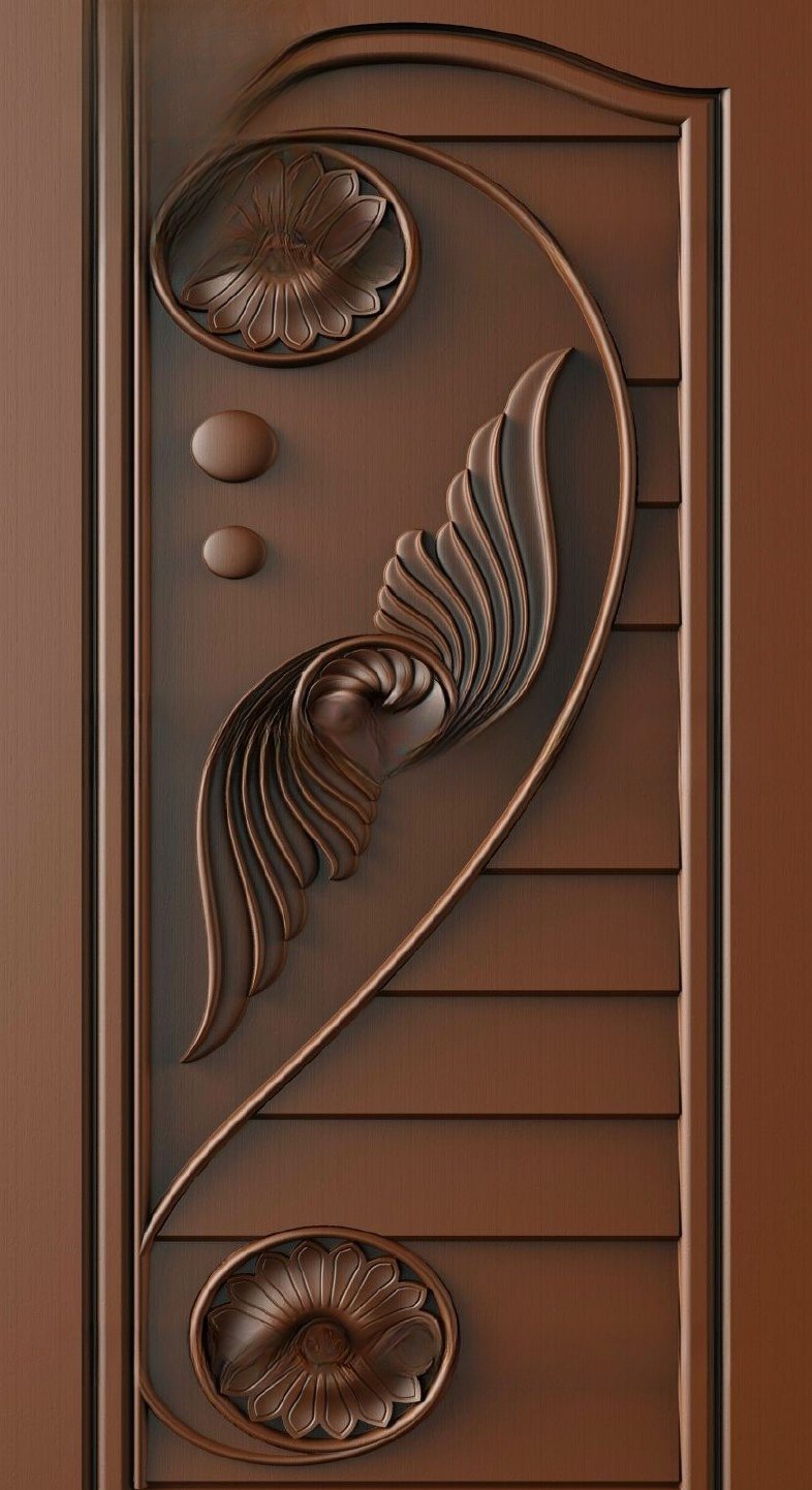 Doors - 13 Elegant Floral Swirls and Curved Relief Carving Design