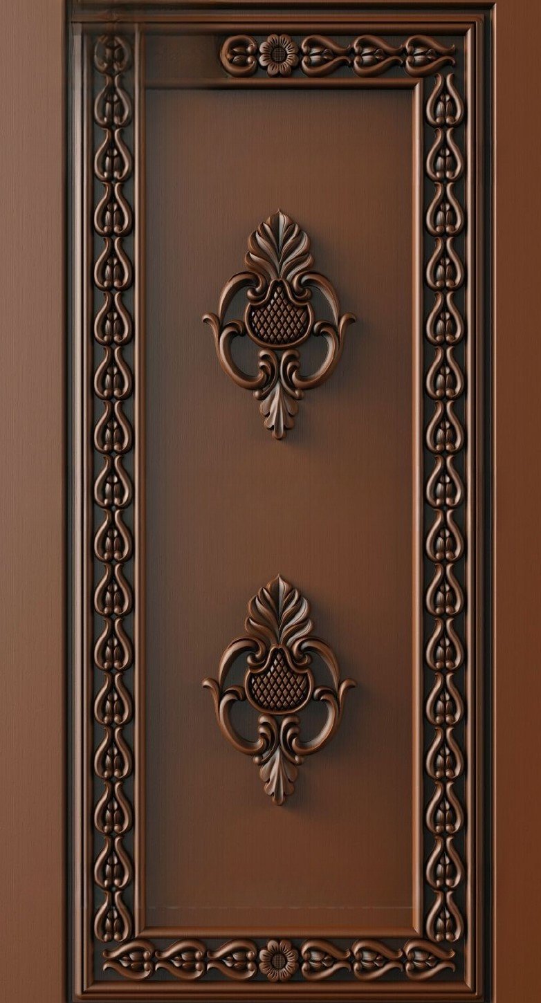 Doors - 19 Traditional Floral Motif Decorative Panel 3D Model