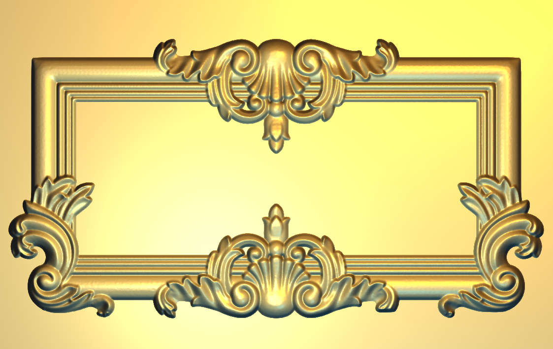 Corner Design - 94-CORNER Classical Victorian Ornamental Frame Relief 3D Model