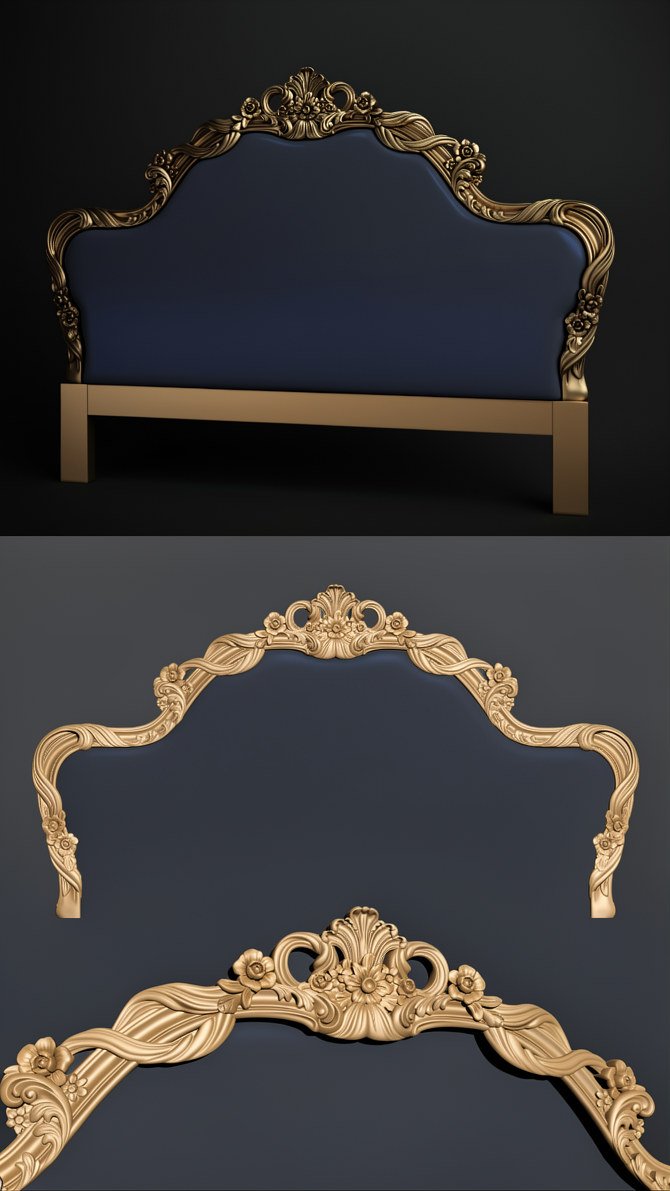 Luxury Bed Designs - A-1059 Divine Carved Relief CNC Design