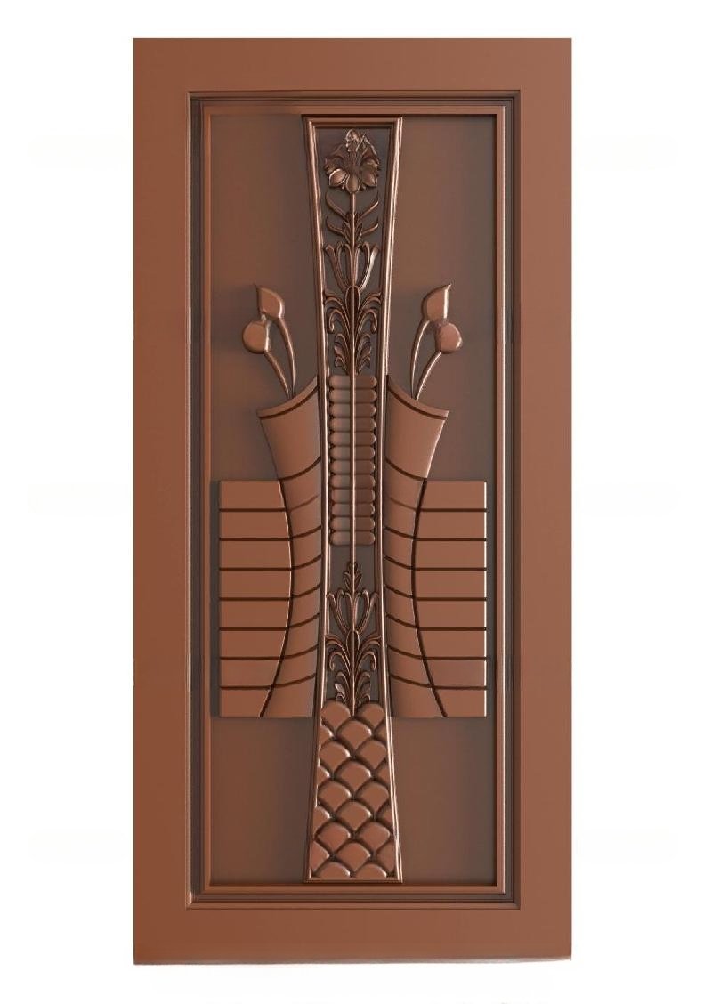 TRENDY DOORS - 23 Floral Vase Motif Contemporary Wooden Door 3D Relief Model
