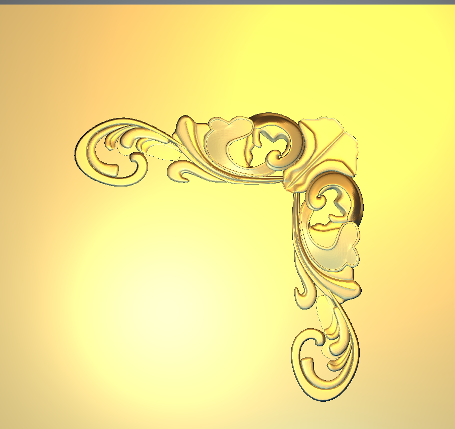 Corner Design - 7-CORNER Classical Baroque Filigree Ornament 3D Relief