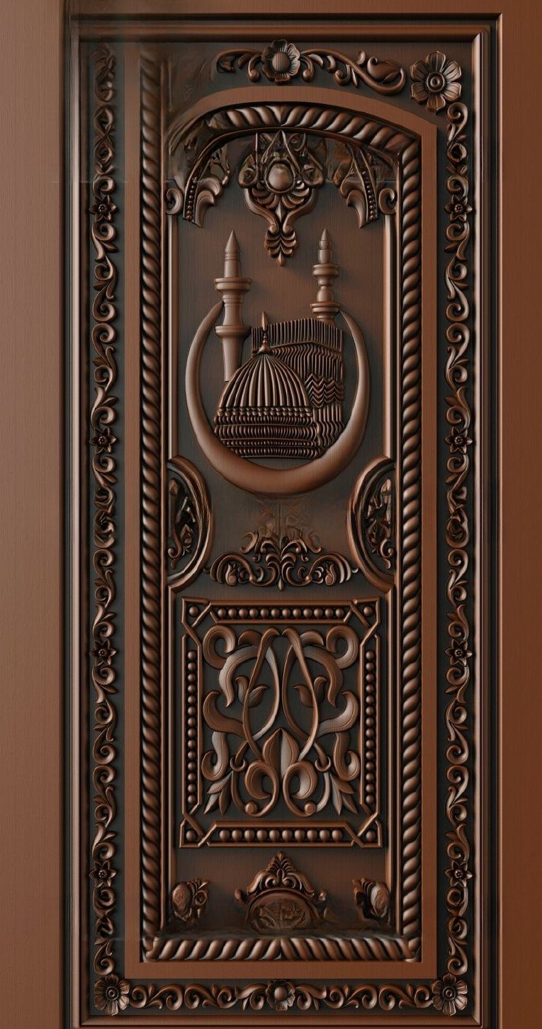 Doors - 1 Islamic Architecture Mosque Relief Carved 3D Model